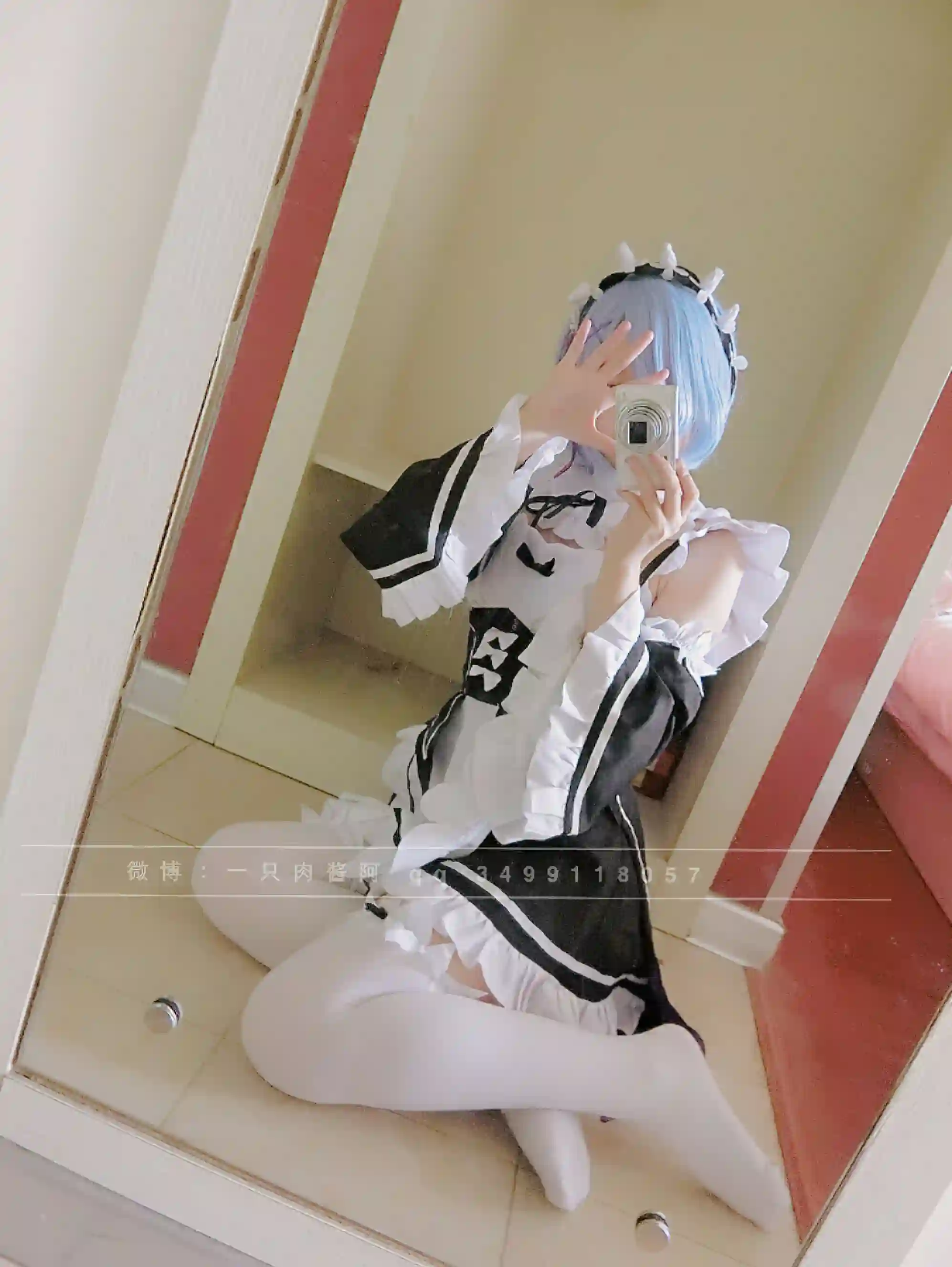 一只肉酱阿 (roujiangdajiba) cosplay Rem - ReZero (37).webp